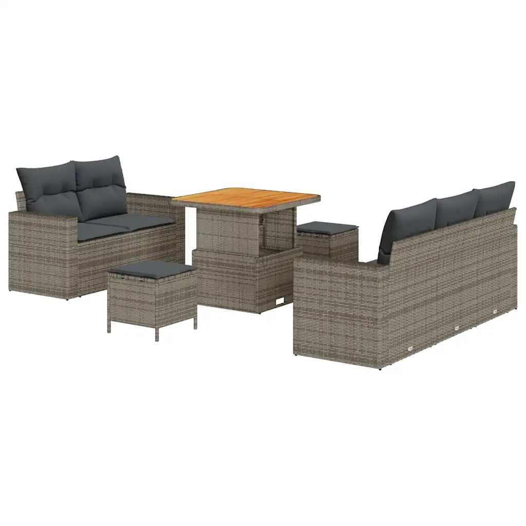 Set Divano da Giardino con cuscino 8 pcs Grigio 3363508