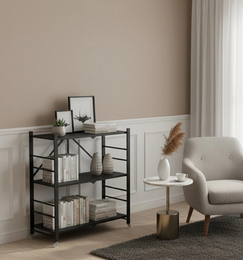 Cossato, Scaffali Ruote, 71x38x87h cm Nero