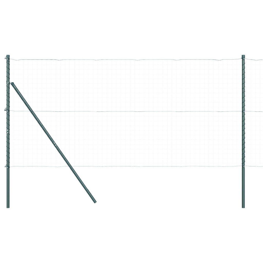 Poste per Recinzione 13 pz Verde Ã˜32 mm 170 cm Acciaio Zincato