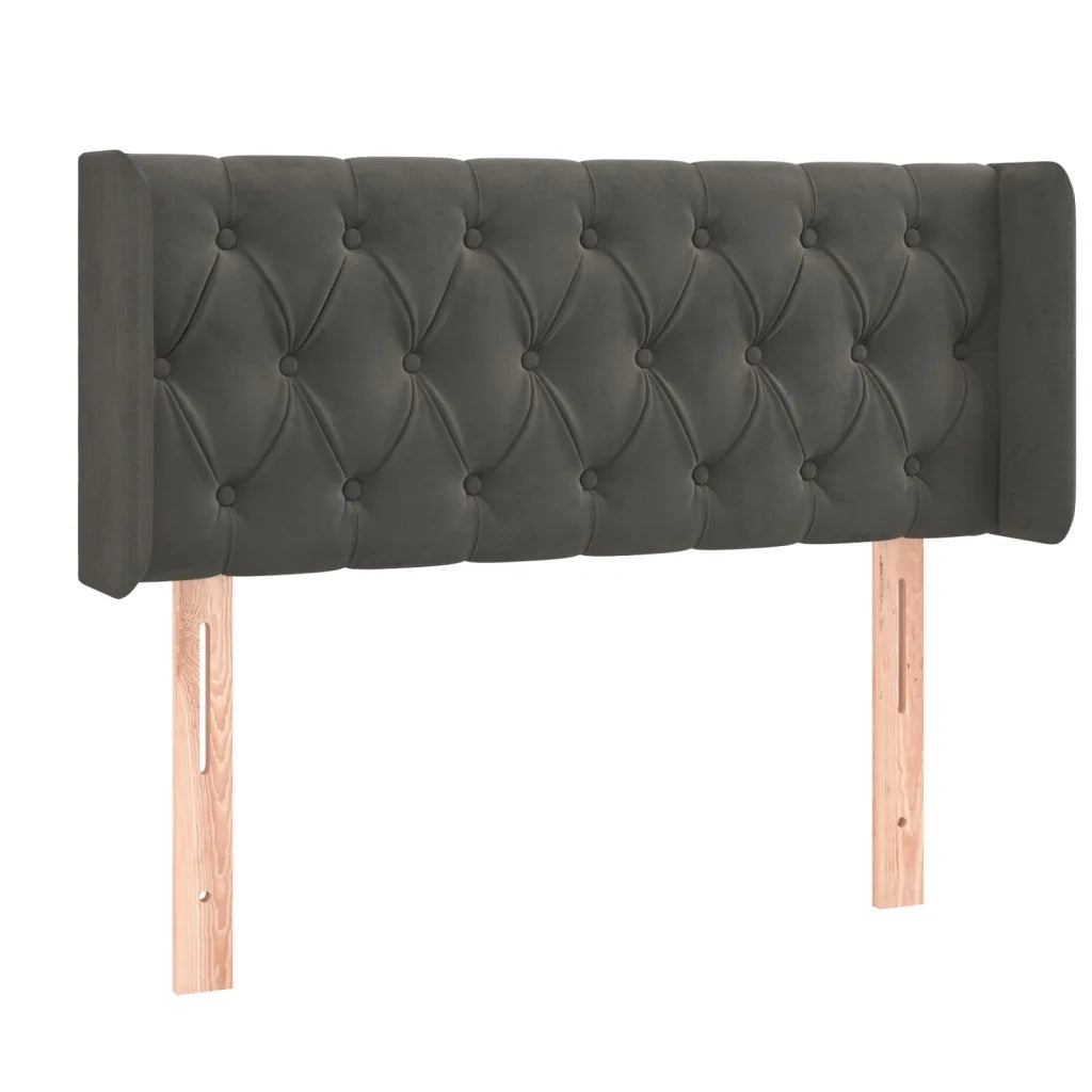 Testiera ad Orecchio Grigio Scuro 103x16x78/88 cm in Velluto 3119147