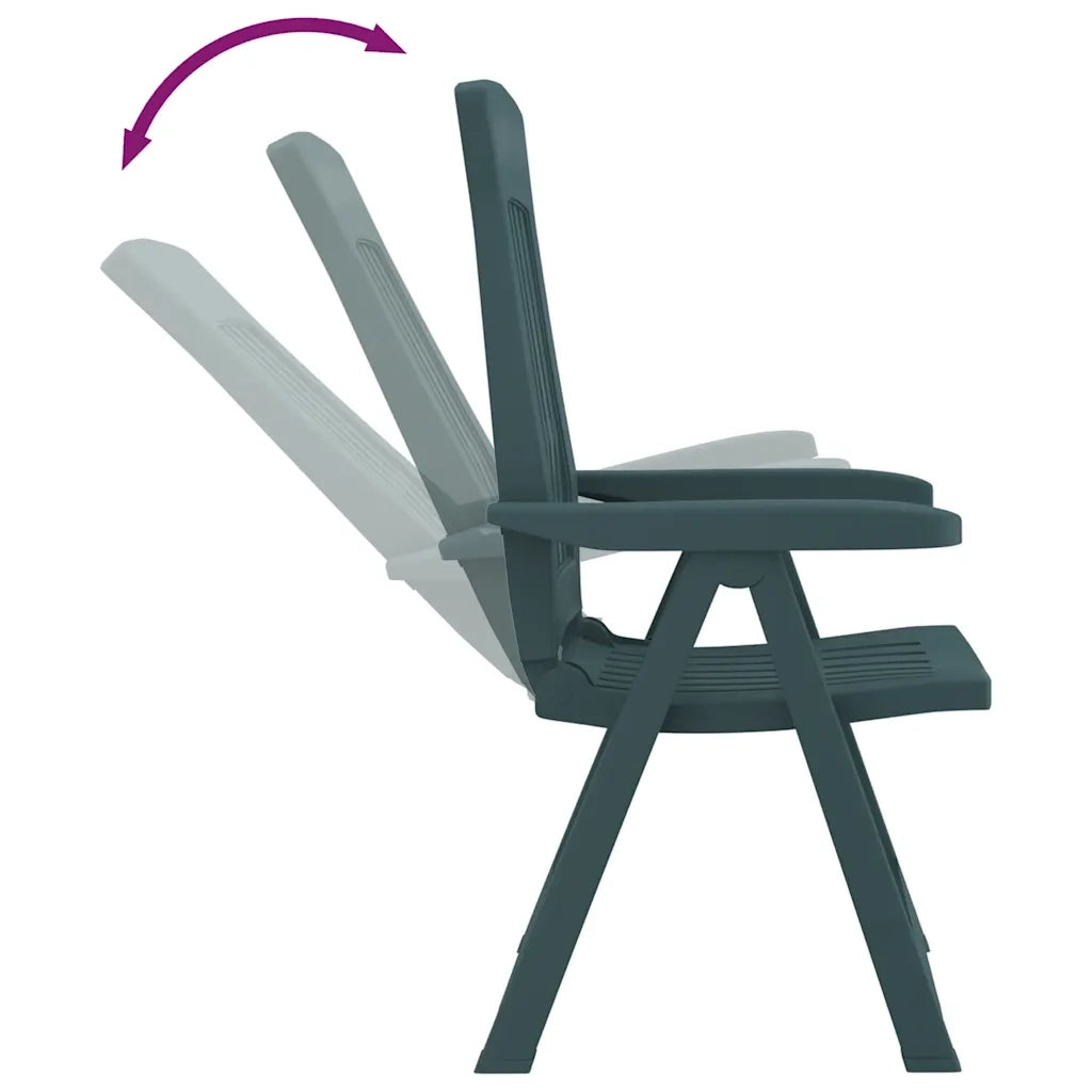 Sedie Reclinabili da Giardino 2 pz Verdi in PP 364711