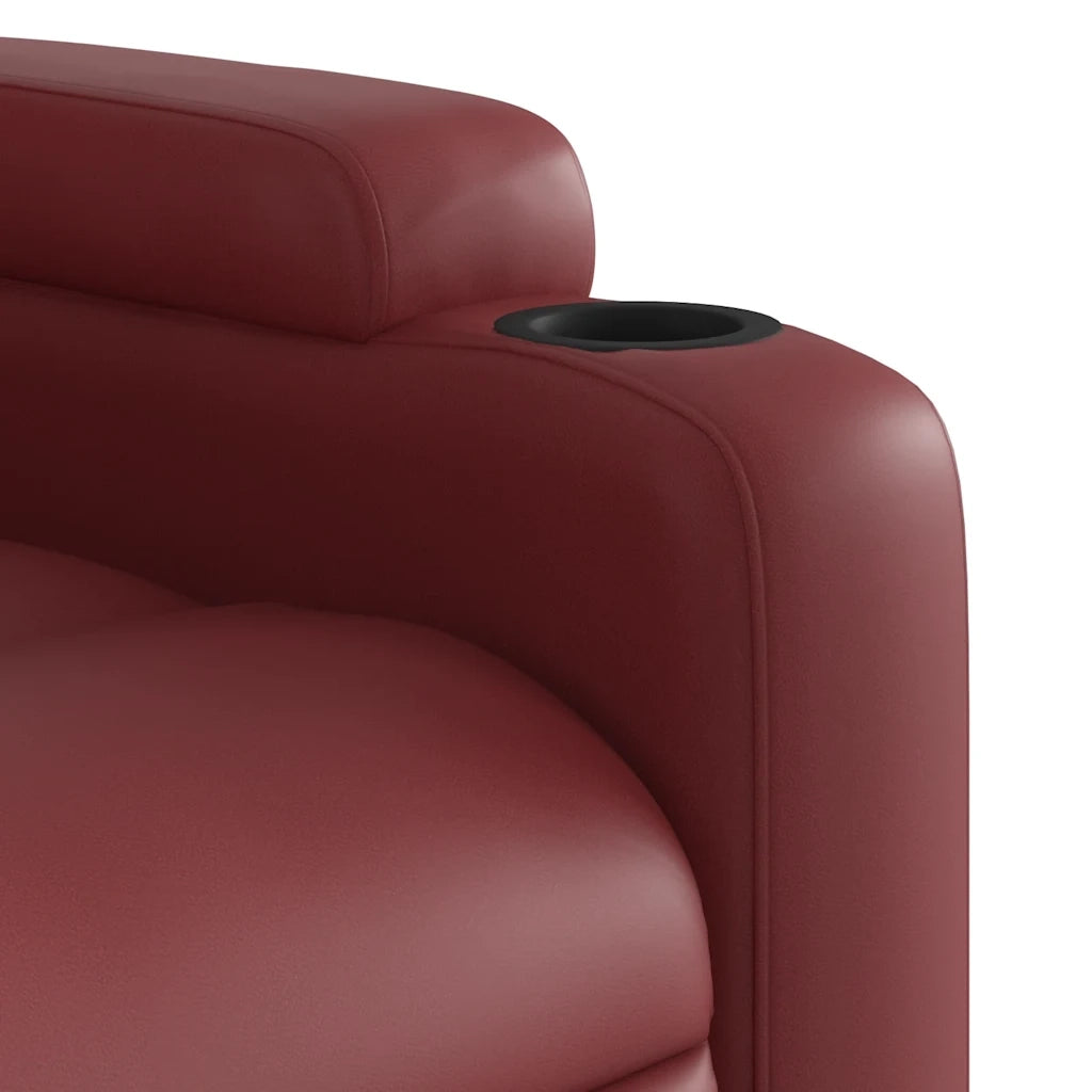 Poltrona Massaggiante | Sedia Relax Reclinabile Rosso vino in Similpelle