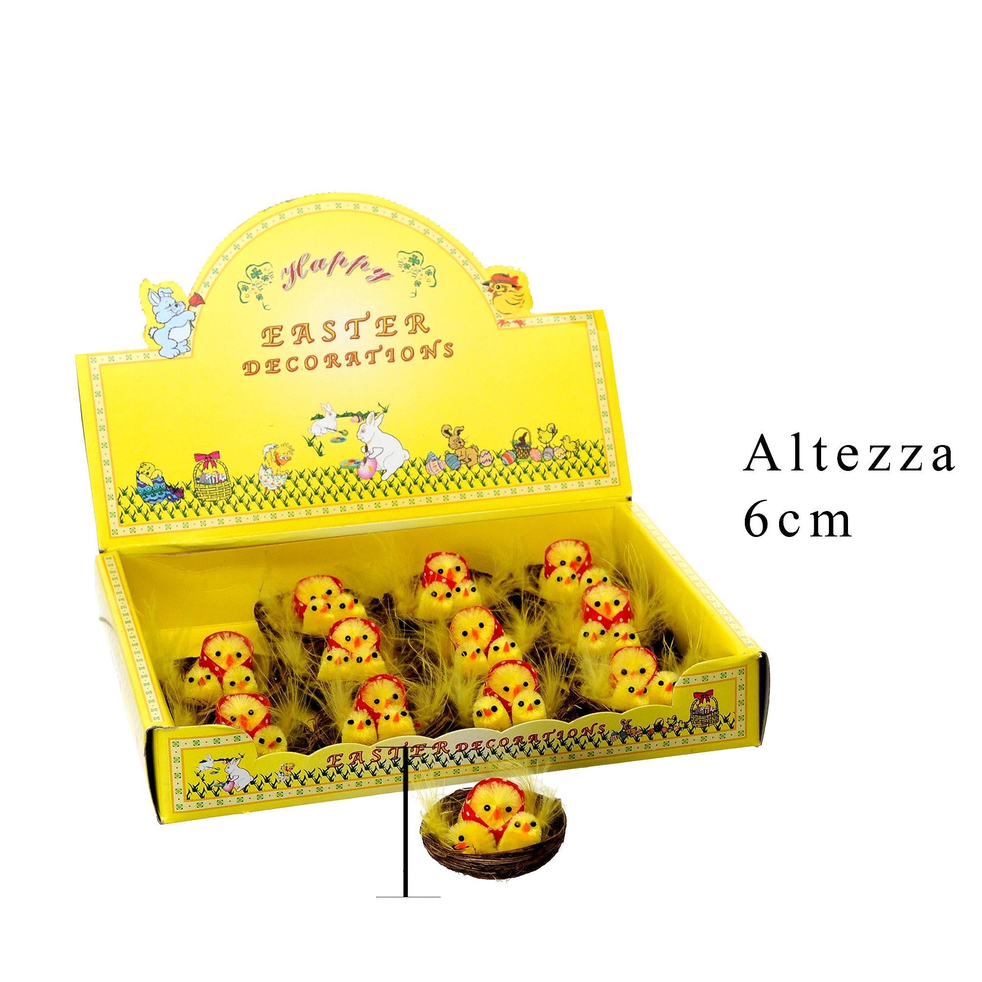 Set 24 Chioccia con Pulcino H 6 cm