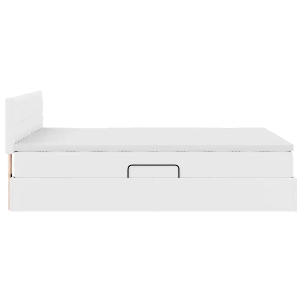 Letto con contenitore e materasso Bianco Puro 140 x 190 cm