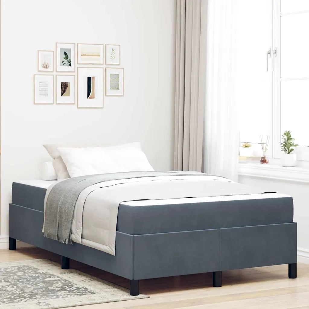 Struttura del letto Grigio scuro 120 x 190 cm Tessuto