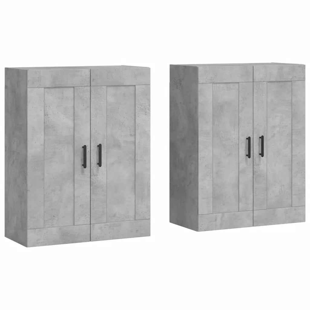 Armadietti a Parete 2 pz Grigio Cemento in Legno Multistratocod mxl 118089
