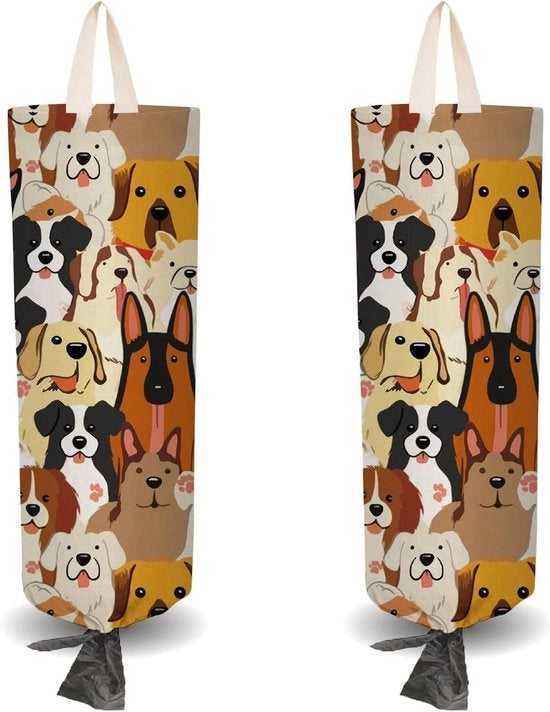Houder per Cani in Plastica con Cerniera Autoadesiva | Organizzatore Reutilizzabile con Adattamento Gratuito | Dispensatore di Magazzino per Parete per Casa e Armadio | 2 Pezzi