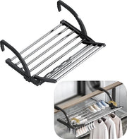 Asciugamano ripiegabile, appeso, asciugamano per esterno, acciaio inossidabile, braccio regolabile, adatto per finestre balconate, radiatori e ringhiere, asciugamano, riscaldamento, 60 cm