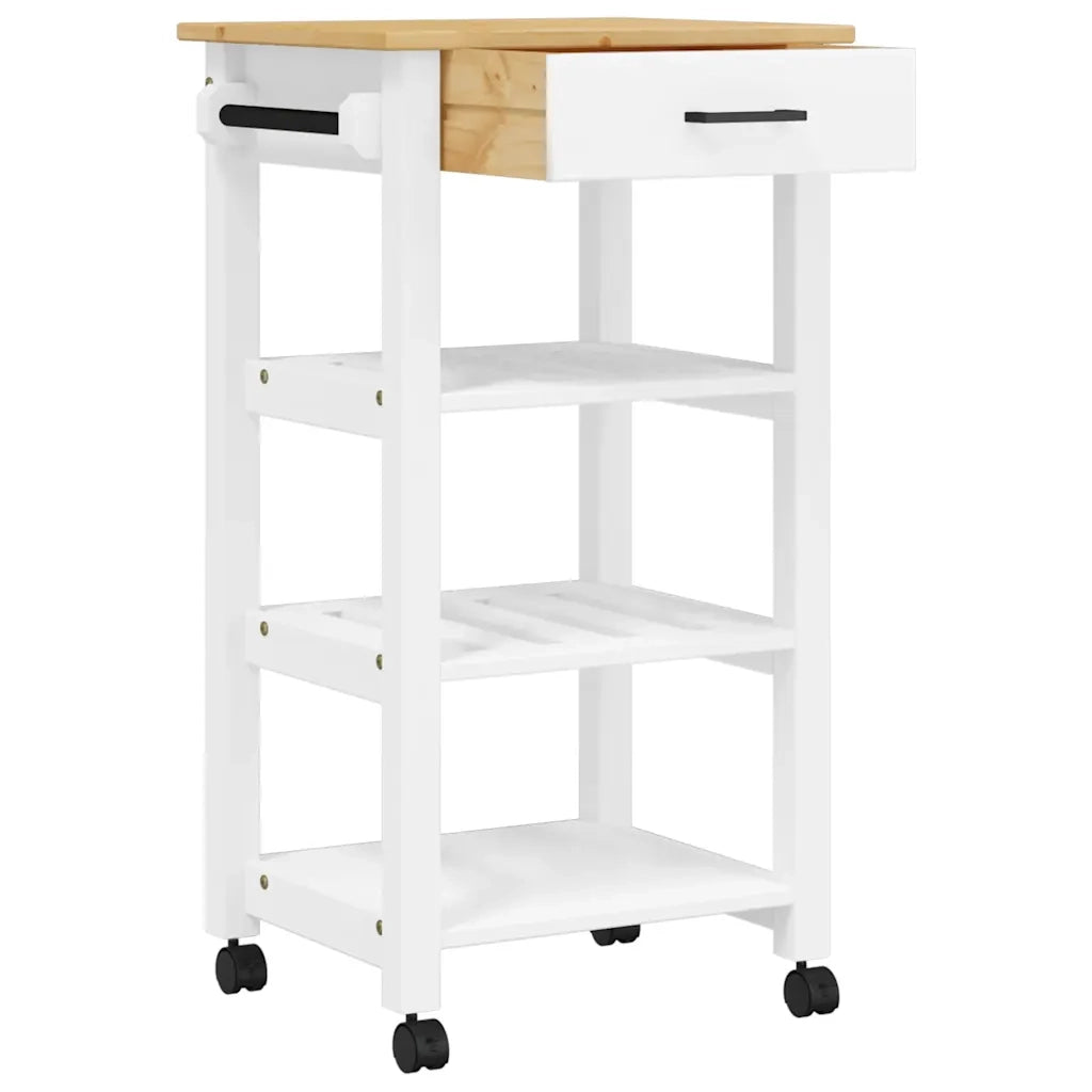 Carrello da Cucina MONZA 48x40x88,5 cm in Legno Massello di Pino 376081