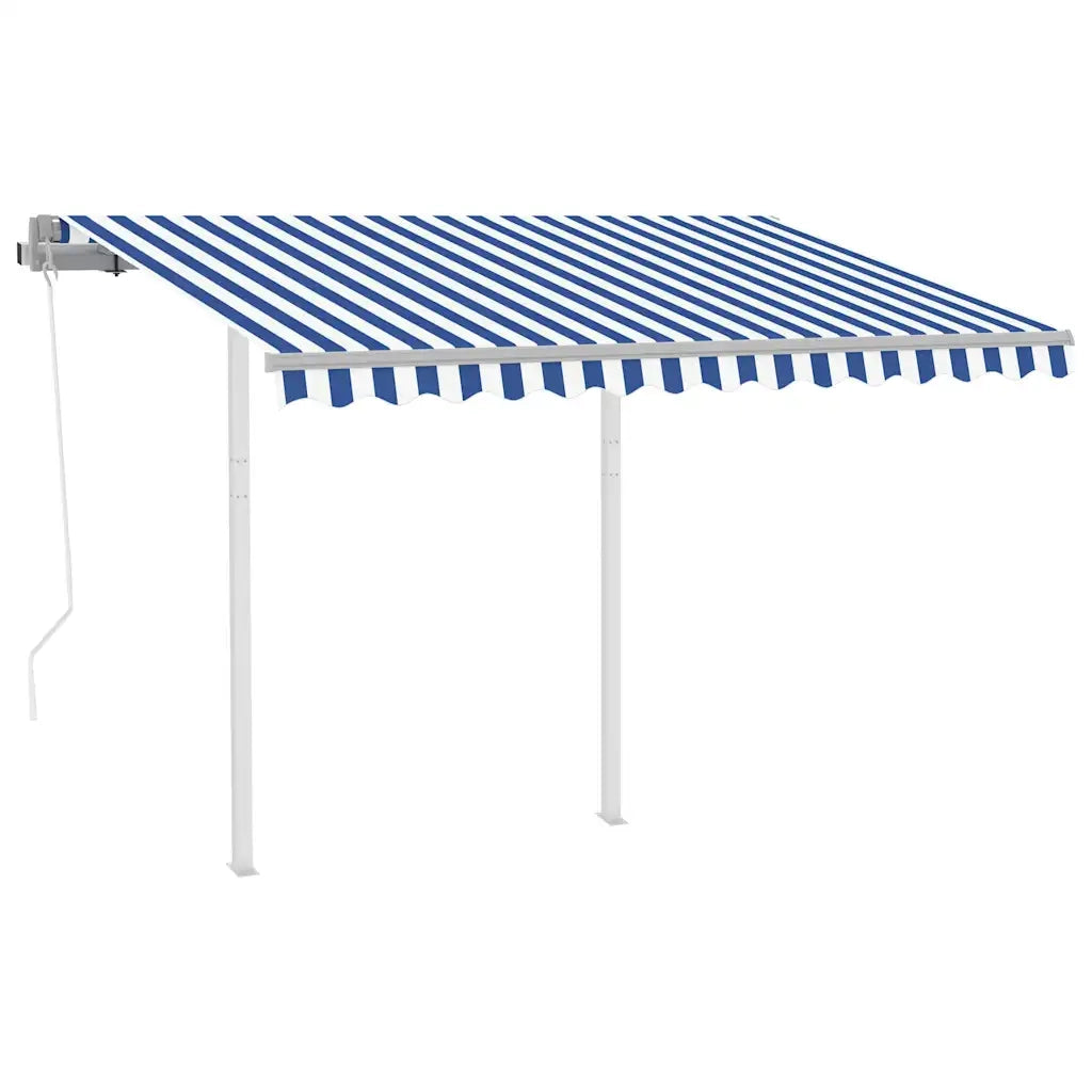 Tendada Sole Retrattile Automatica con Pali 3x2,5m Blu Biancacod mxl 72692