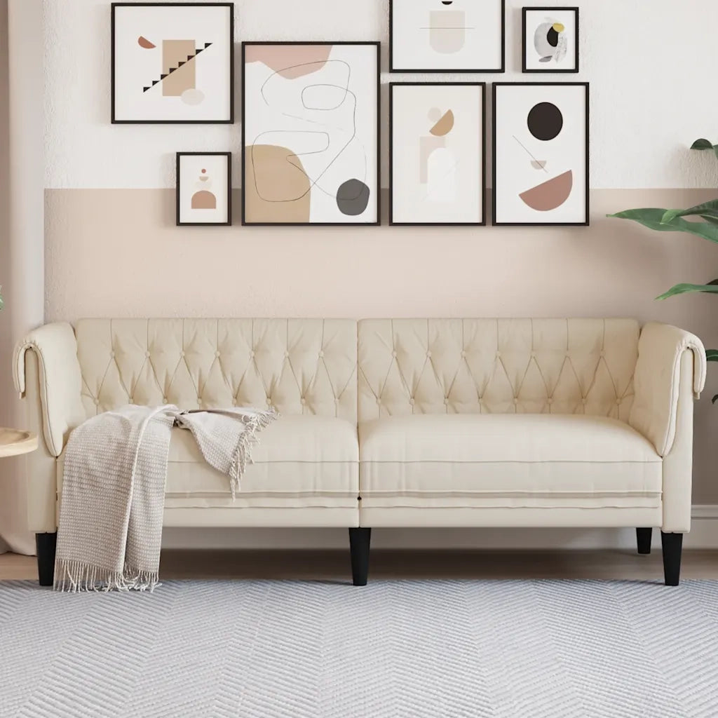 Divano | Divano da soggiorno | Sofa Chesterfield a 3 Posti in Lino