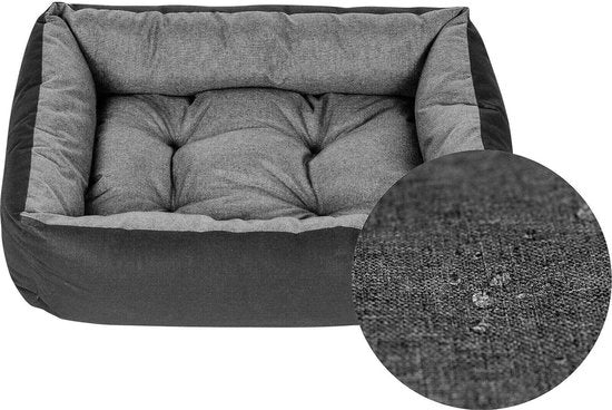 Letto per cani, soffia per cani, letto per animali per piccoli, medi e grandi cani - Lavabile - Dimensione L - Nero e grigio - Velluto