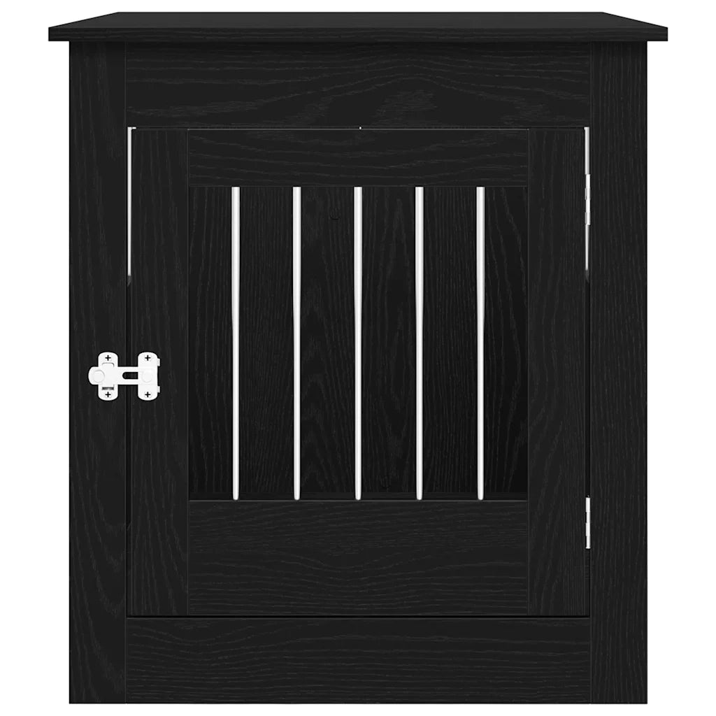 Mobile per cuccia per cani Rovere Nero 64,5x80x71 cm in legno ingegnerizzato 862177