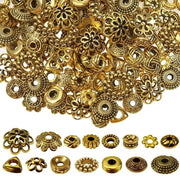 Accessori per gioielli - 300 pezzi di spacer in acciaio - Piastrine in acciaio tibetano - Perline di separazione vintage in oro - Progetti di DIY - Creazione di gioielli