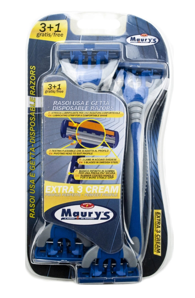 KIT SET 3 PZ MAURY'S LAMETTE EXTRA 3 CREAM MONOUSO 3 +1 UOMO