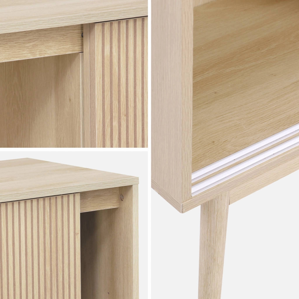 Credenza in legno, 115cm, marrone naturale