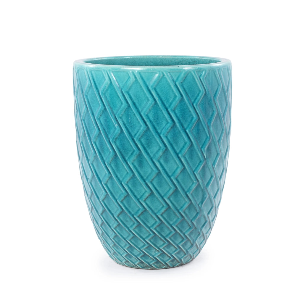 VASO Portapiante Artigianale 42x54 cm Ceramica Ciano