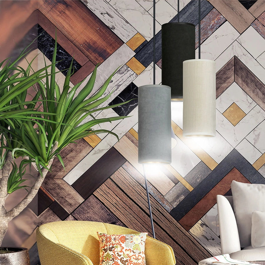 Emibig Bente lampadario Premium 3xE27 nero multicolor 35cm