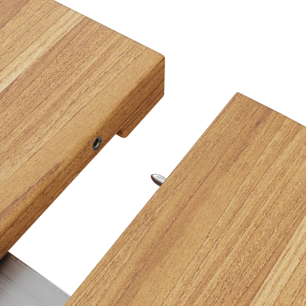 Tavolo da pranzo allungabile 110/150x110x76 cm con vano portaoggetti in MDF naturale