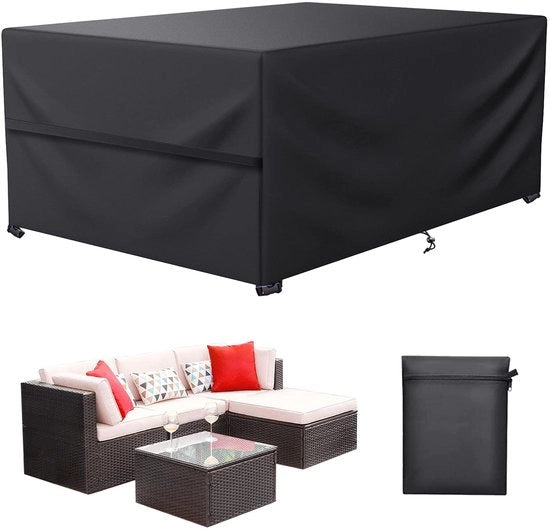 Coperture per mobili da giardino impermeabili - Copertura per mobili da giardino in tessuto 600D Oxford resistente al vento, impermeabile, UV resistente, coperture per mobili da giardino e divani, rettangolare (210 x 123 x 74 cm)