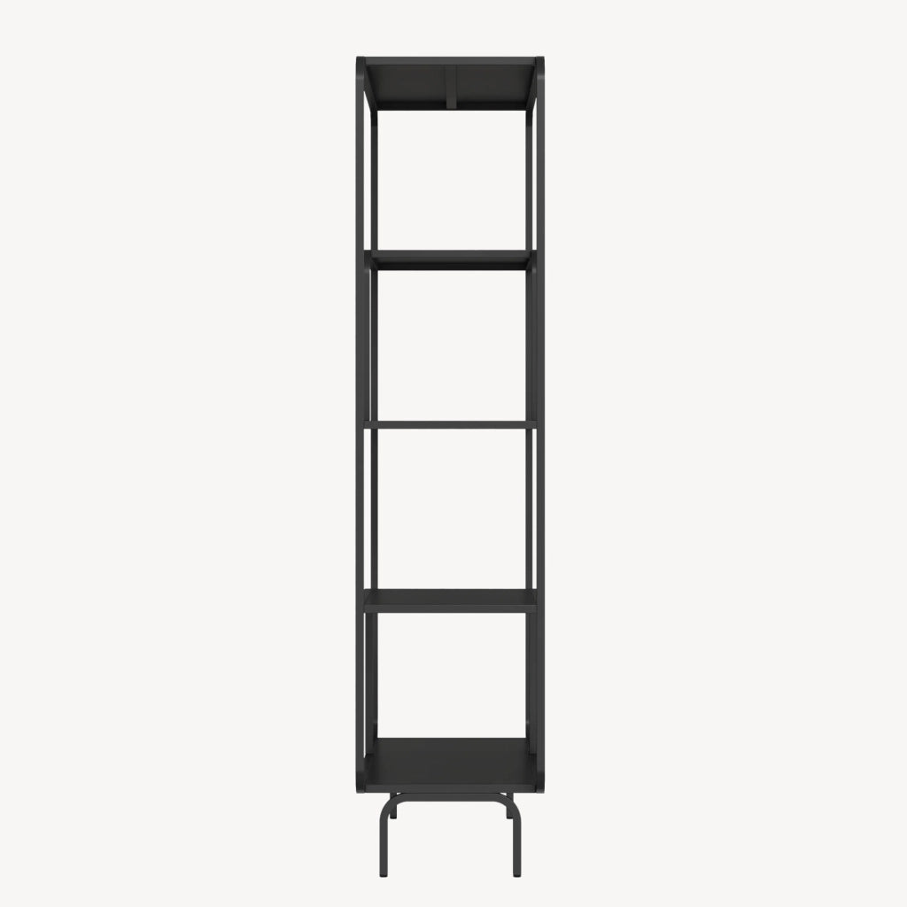 Libreria in Acciaio Færder con Scomparti Aperti 145 x 76 x 33 cm - Nero Opaco [en.casa]