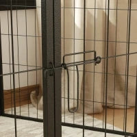 Recinto per Cani a 6 Pannelli Modulabili Pieghevole con Porta in Acciaio, Altezza 80 cm, Grigio Scuro