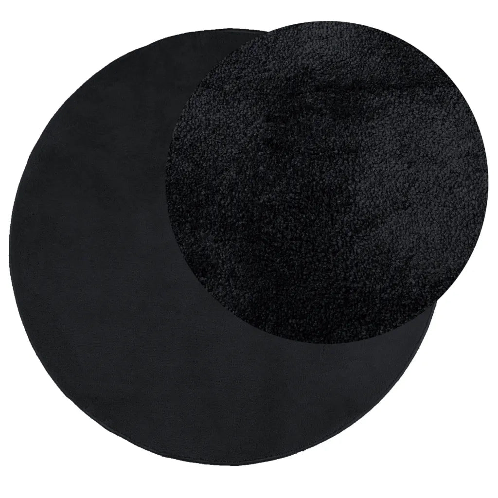 vidaXL Tappeto OVIEDO a Pelo Corto Nero Ø 200 cm