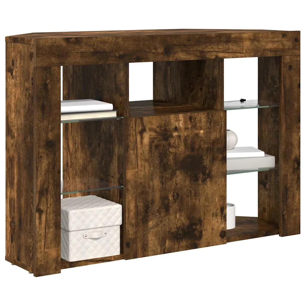Mobile TV LED-Credenza per TV con LED-Console TV Angolare Rovere fum¨¦ 105 x 40 x 68 cm