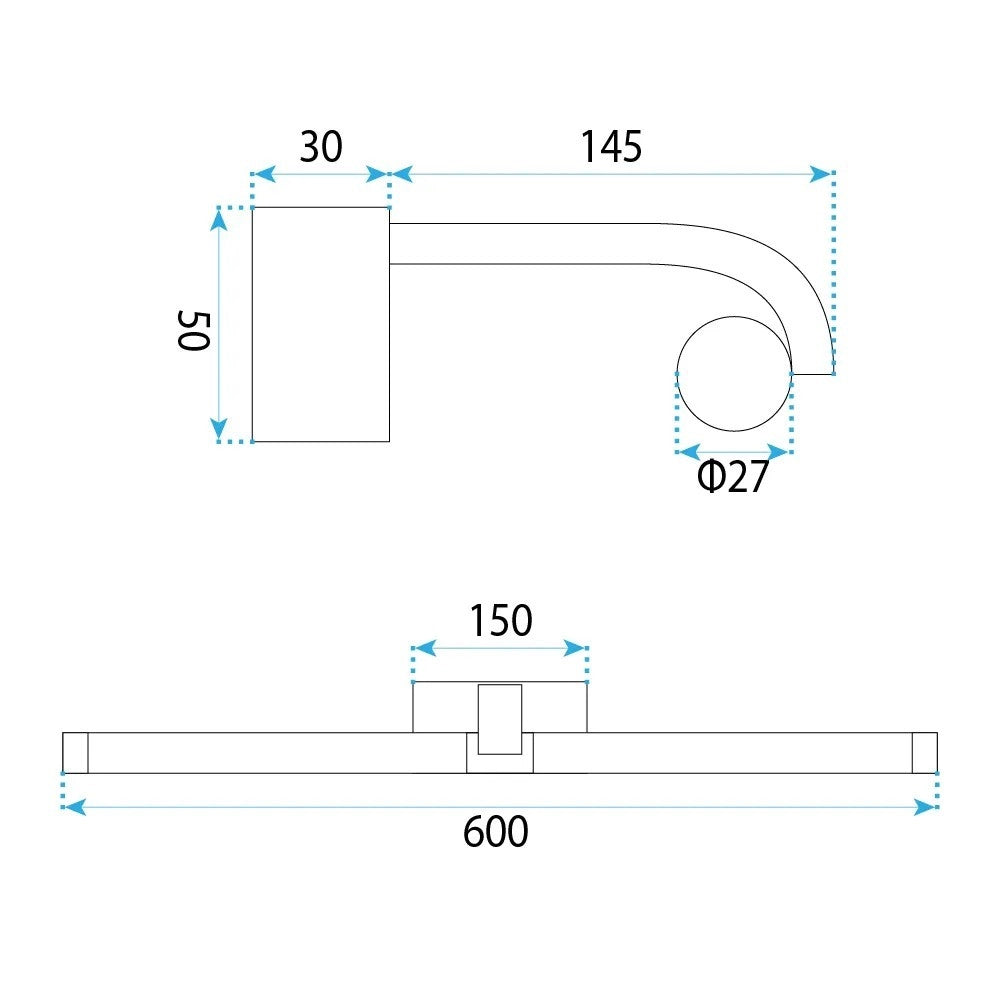 Applique Da Bagno Led APP1888-1W 60cm Black