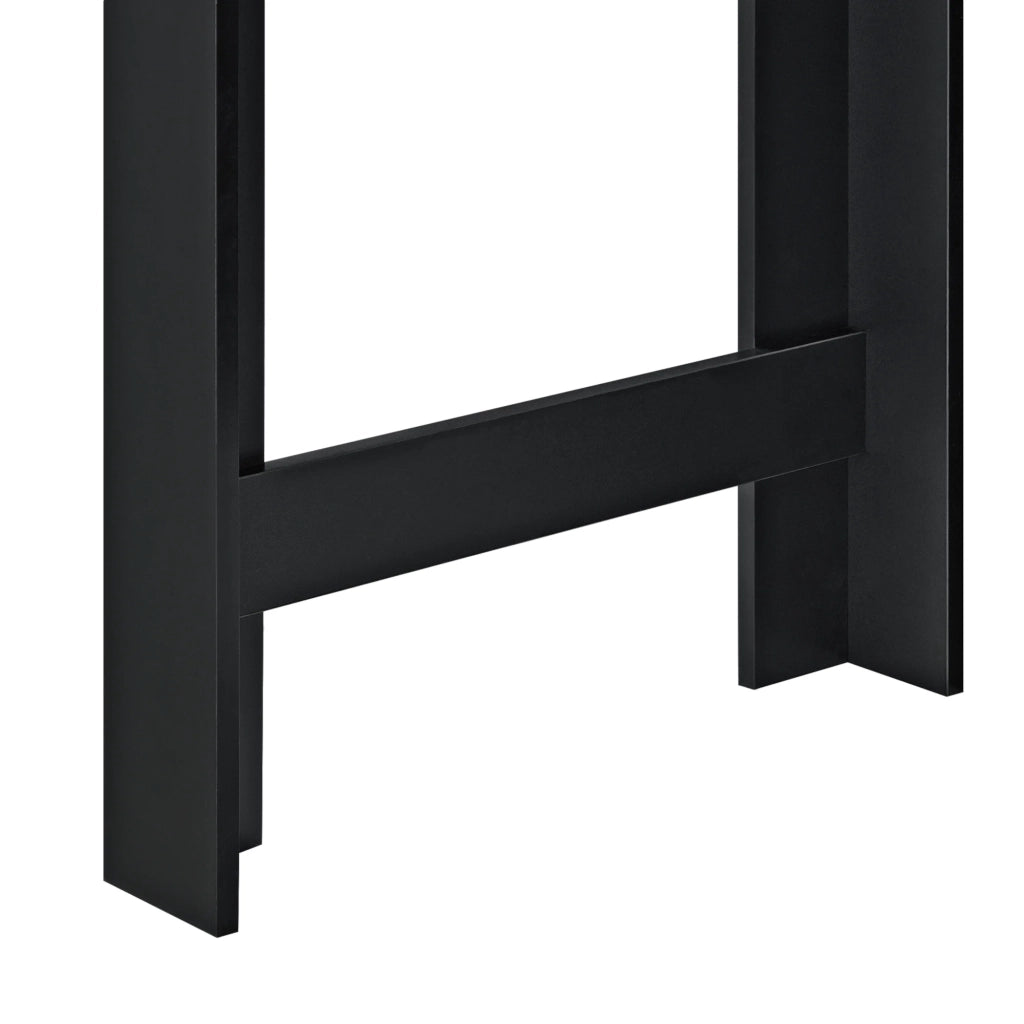 Tavolo da bar di design con superfici di appoggio tavolo da bistrot con 3 ripiani pannello di particelle 110 x 50 x 103 cm nero 03_0006207