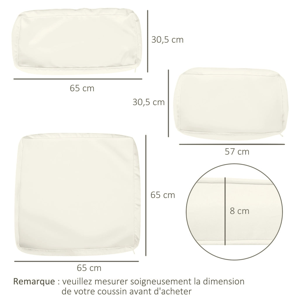 Set 14 Housses Cuscini Divano da Giardino ¨C Zephmum ¨C 6 Assise 8 Dorso Poliestere Cr¨¨me