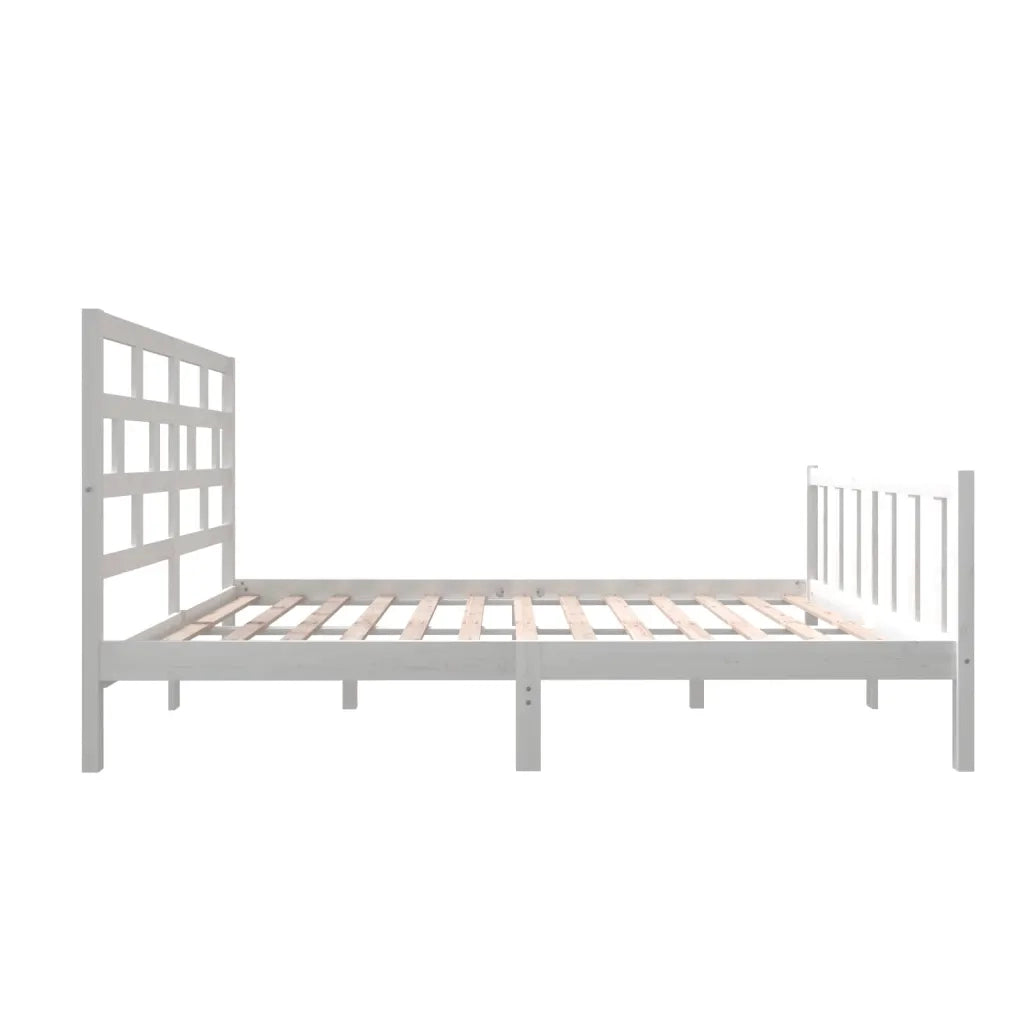 Giroletto-Struttura Letto Bianco in Legno Massello di Pino 140x200 cm 958390