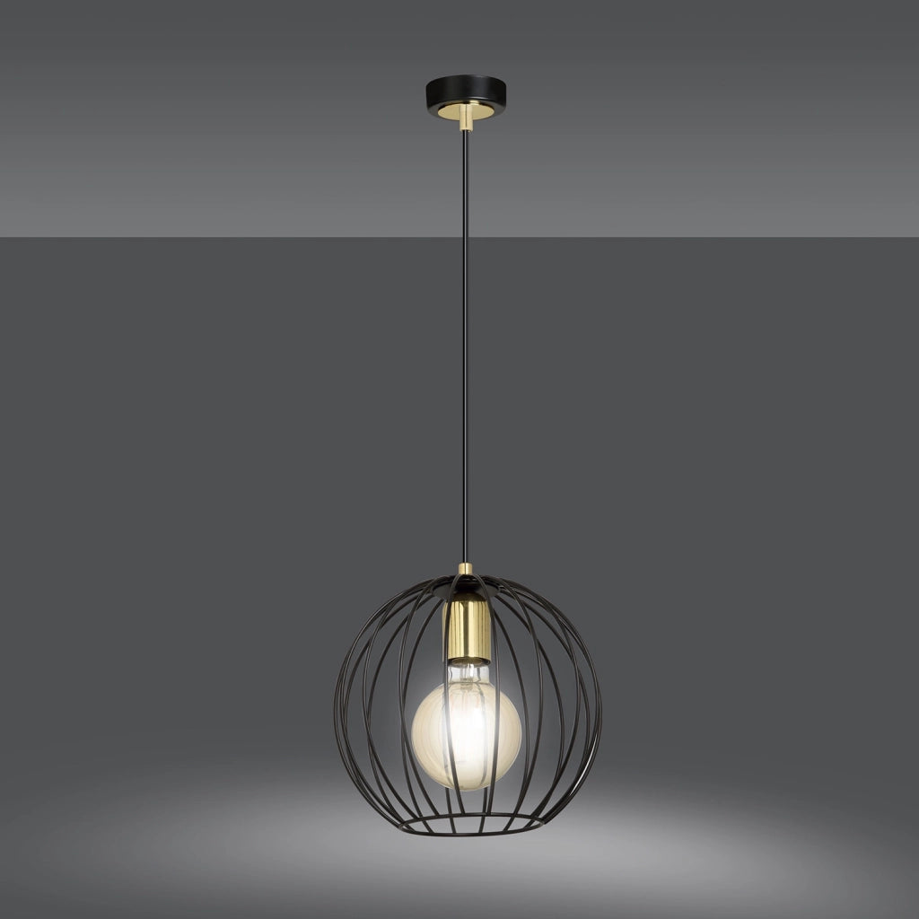 Sospensione Contemporanea Omoikane Acciaio Nero 1 Luce E27 Ip20