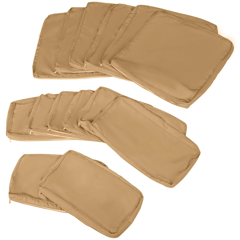 Set 14 Fodere Ricambio Cuscini Salotto Giardino ¨C Xylo ¨C 6 Seduta + 8 Schienale Marrone