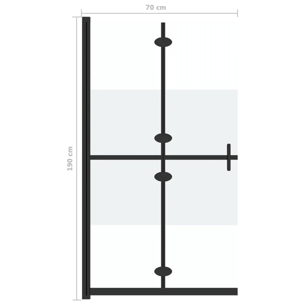 Parete per Doccia Walk-in Pieghevole in Vetro ESG 70x190 cm