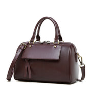 Borsa a tracolla da donna in vera pelle marrone