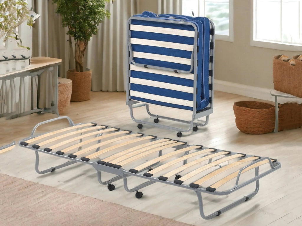 Brandina Akai, Letto Pieghevole Materasso Incluso Made in Italy, Bianco
