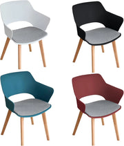 GrandCA HOME Set di 2 Sedie da Cucina Nordica Sedia da Pranzo con Gambe in Legno Massello, Sedie Imbottite per Camera da Letto, Soggiorno, Cucina, Verde-N