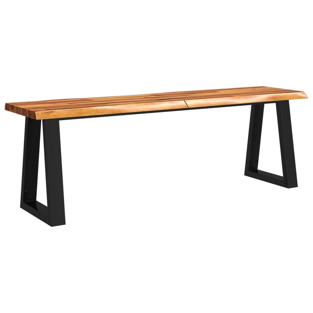 Panca con Bordi Vivi 140 cm in Legno Massello di Acacia 353294