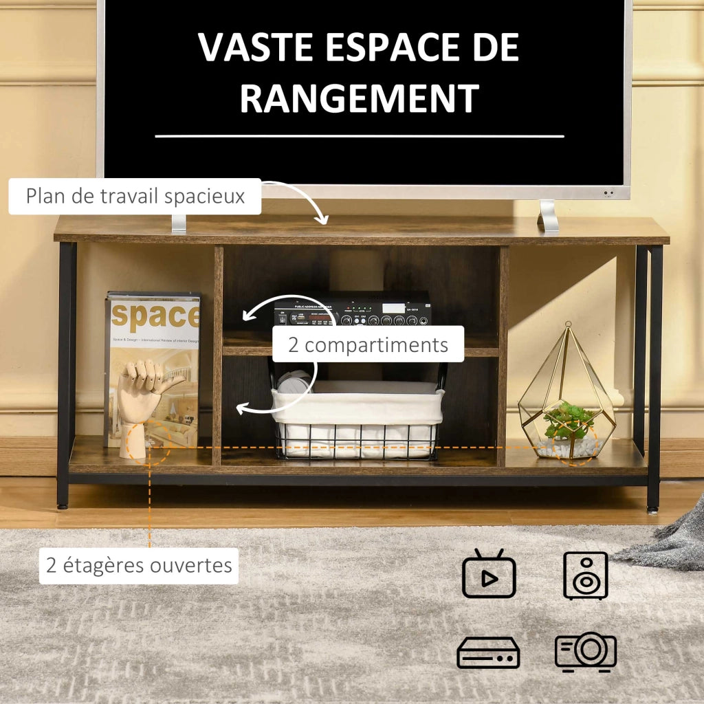 Mobile TV con ripiani regolabili ¨C zephmum ¨C 110x40x50 cm marrone