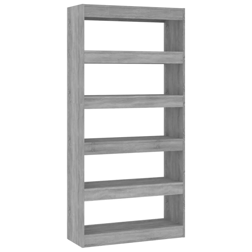 Libreria Divisorio-Scaffale per Libri-Mobile di Stoccaggio Grigio Sonoma 80x30x166 cm in Truciolato