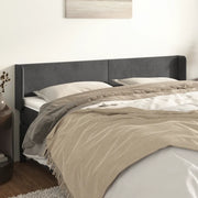 Testiera ad Orecchio-Testata con Orecchie Grigio Scuro 163x16x78/88 cm in Velluto 292901