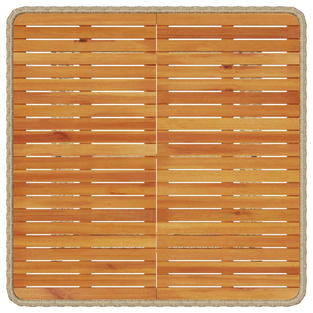 Set da pranzo giardino 3 pezzi con cuscini Beige Poly Rattan Acacia