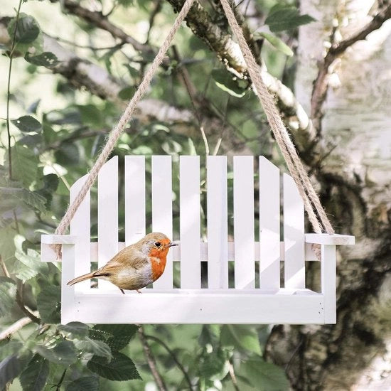 Banco da Giardino Shabby Chic - Posto di Sosta per Uccelli e Oasi di Riposo - Accessorio Decorativo per Giardino