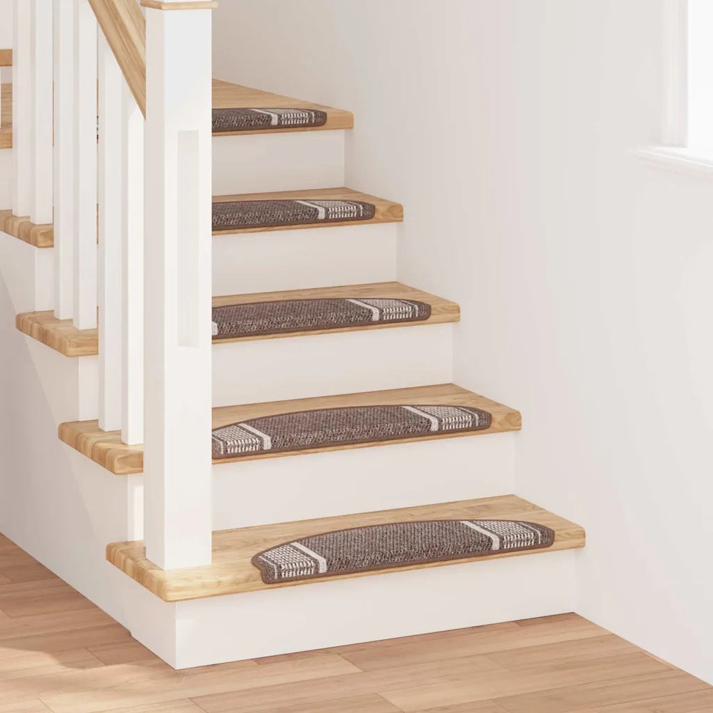 Tappetini per scale autoadesivi 15 pcs Marrone 65 x 21 x 4 cm 42011454