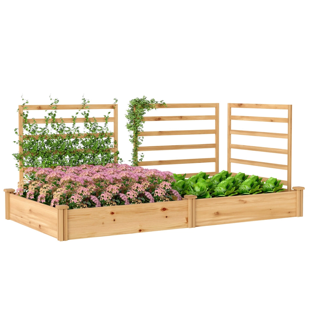 Fioriera con grigliato divisorio in legno da giardino ¨C Xylo ¨C 240x125x102 cm legno naturale