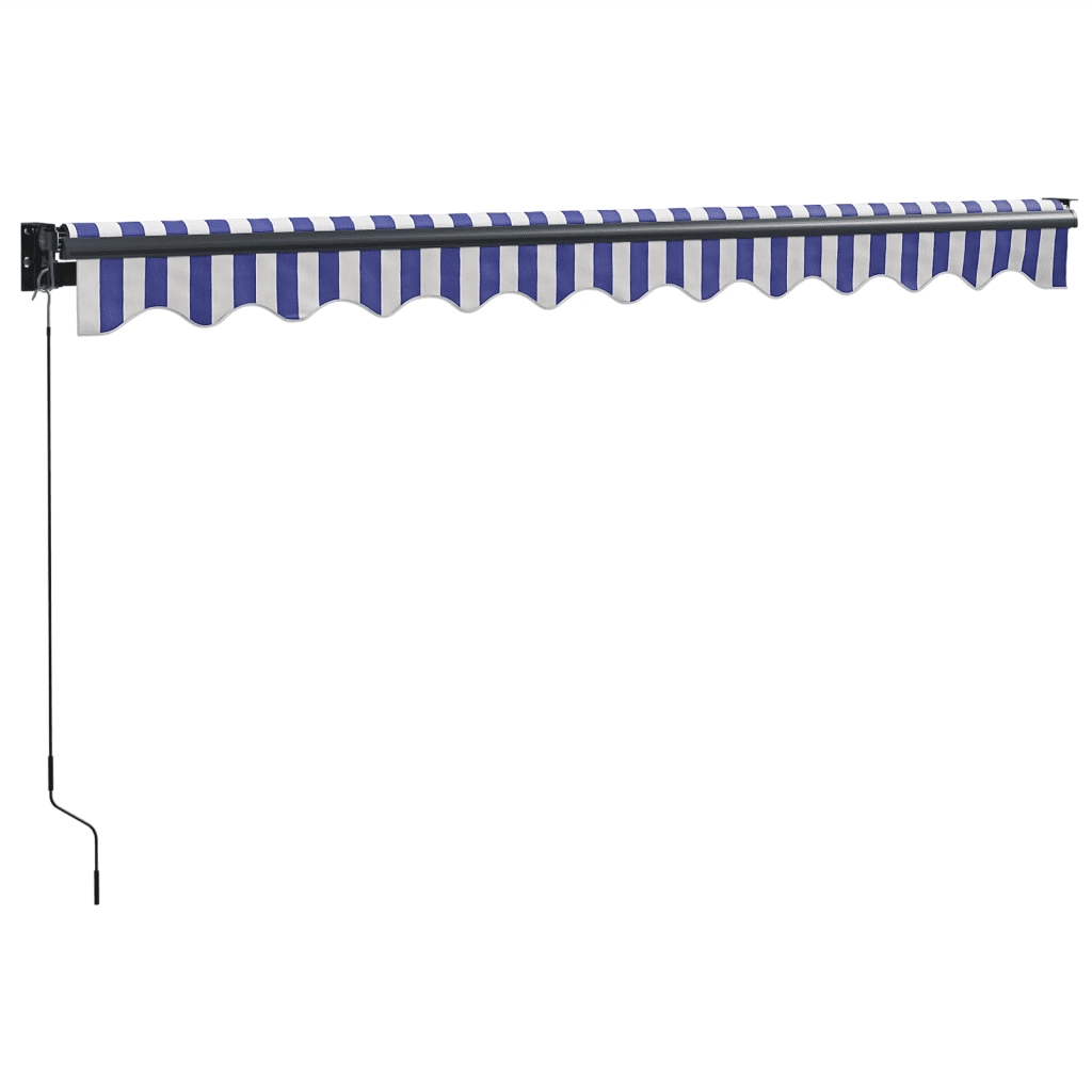 Tenda Sole Retrattile Blu e Bianca 3,5x2,5m Tessuto e Alluminio 3154447