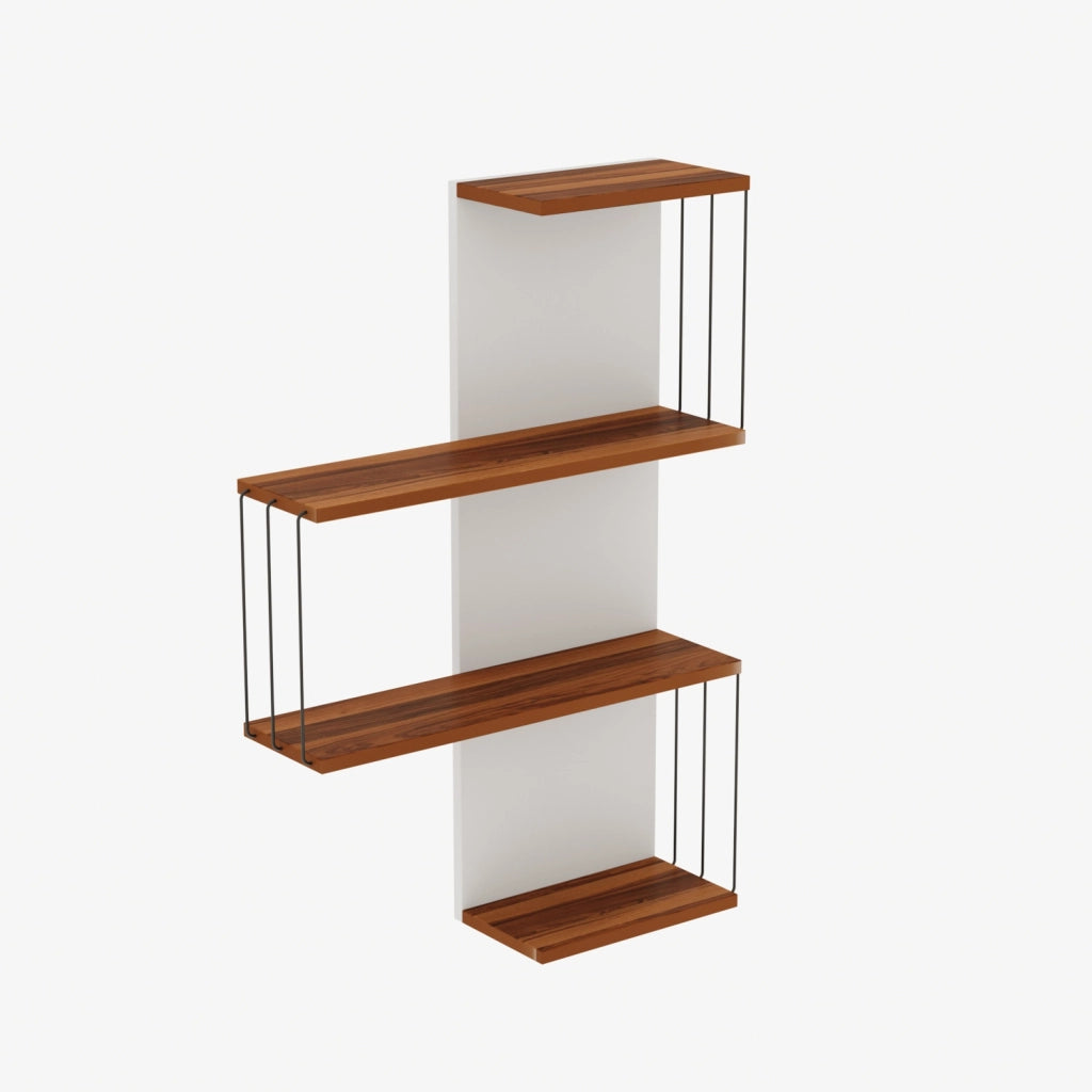 Mensola da parete in legno "Cambel" - 64 x 19 x 96 cm - Marrone