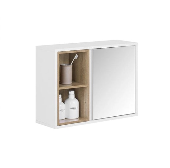 Organizzatore per bagno - cassettone con specchio - porta oggetti - pannelli regolabili - progettazione compatta - 60x45x20cm