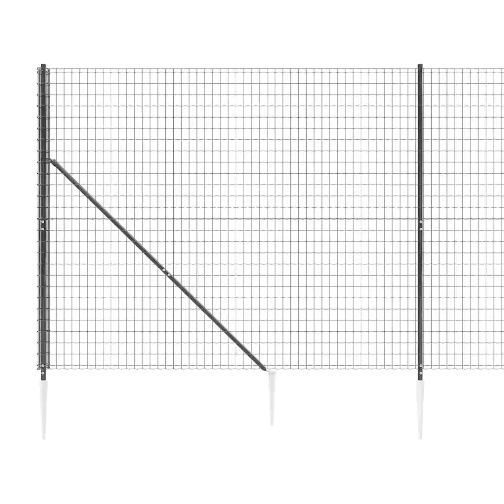 Recinzione Metallica con Picchetti Ancoraggio Antracite 1,6x25m 154252